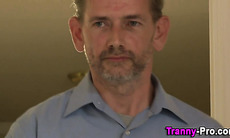 Tranny hooker guzzles cum