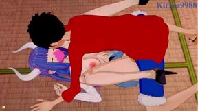 ULTI and Monkey D. Luffy have deep sex in a Japanese-style room. - One Piece Hentai