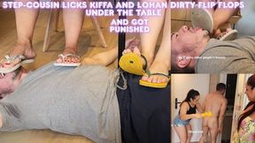720p - Part 1 - Step-cousin Licks Kiffa and Lohan Dirty Flip flops under the table and got Slapped heavily - Goddess Kiffa and Goddess Lohan - PG - FOOT WORSHIP - FOOT DOMINATION - HUMILIATION - FEMDOM -CBT - FLIP FLOPS - DIRTY FEET - SLAP -