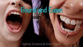 Bound and Eaten ft Virah Payam - A same size vore scene featuring: burping, bloated belly, femdom POV, and female domination - 720 MP4