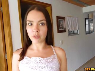 Small Lalin girl Amateur Tries Anal With Large Tourist Knob In Homemade Sextape