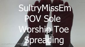 POV sole worship toe spreading
