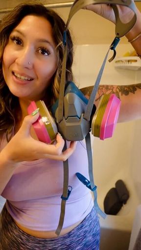 9 min Watch me mask up with my new 3m mask and double glove with XS latex gloves and Yellow Small Playtex gloves, 🧤Watch me scrub hard in many POV