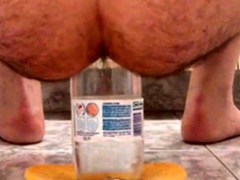 extreme ass insertion with 2 plastic bottles