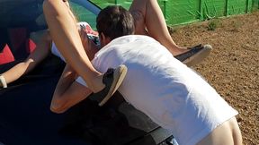 teen follando en publico con chorreo de leche dentro del conito