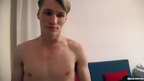Shredded Blond-haired Boy Craving A Yummy Cook Jerking With Blond Boy