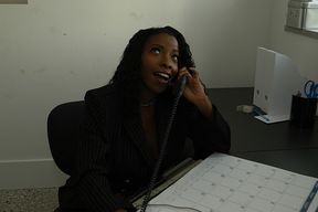 Vanessa Blue fucking in the desk with her tits