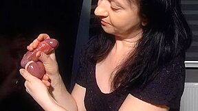 Maya Jerks Off The Guys Cock Through A Gloryhole