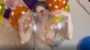 Popping Helium Balloons and Giving you a Blow Job in the Nude after Birthday Party (Reupload with Deleted BJ Scene)