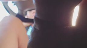 Giantess drives barefoot from your pov