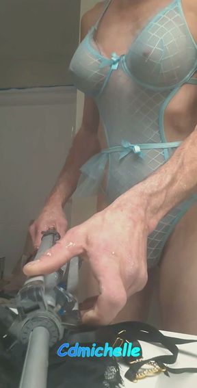 At Work Cdmichelle Wearing Sexy Blue Sissy Lingerie 1min18sec