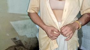 muslim woman taking bath in depraved indian bathroom, view of a wet pussy and ass with swaying boobs