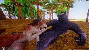 Wolf Girl Gets Holes Used By Horse