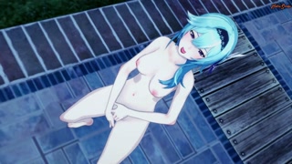 Eula fingering herself and having a squirting orgasm - Genshin Impact Hentai