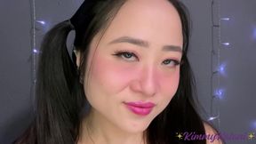 Up-Close Jerk Off Encouragement on her Pretty Asian Face -ASMR JOI