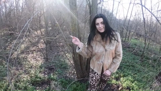 Cheating wife goes fur-coat shopping with her husband's friend. out-door fun 221 p2