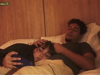 My stepsister is resting on my lap and I couldn't aid getting an erection; her reaction says it all!