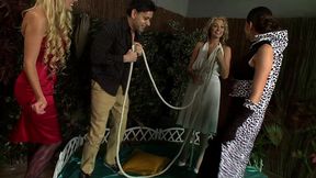 sensual jane and stacey please a man in the garden