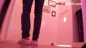 Horny Tourist Stops at the Gloryhole - Ends in a Massive Cum Explosion
