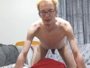 Skinny lad rides the hell out of his teddy bear asmr