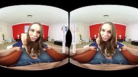 Wife's friend Aidra Fox rides cock in Virtual Reality