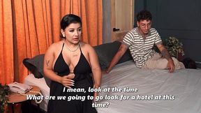 Busty Stepmom Stuck Sharing Bed with Skinny Stepson After Hotel Fucks Up Reservation