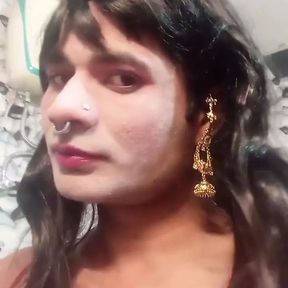 Beautiful transgender drinking 2 glasses of urine