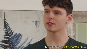 Ethan Tate gives his trainer JC Hunt post workout ass stretching