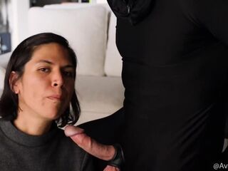 Sophisticated Angel slurps penis with playful dominance until it releases it's jizz and mellow juice