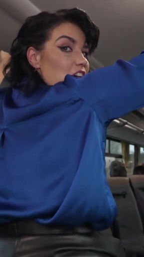 Thrilling moment from &quot;VIP4K. Pretty big titted lady is fucking in the bus&quot;