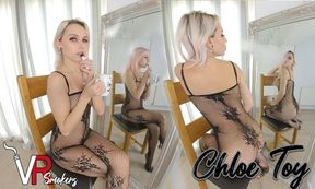 Chloe Toy - E-cigerette And Fishnet Bodysuit; Gorgeous Babe Vaping Solo In Body Stocking