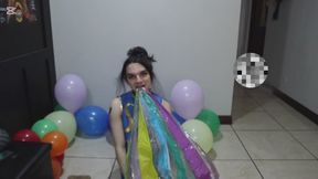 Owllete blows up jumbo beach ball in cosplay copy