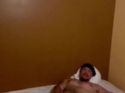 Hot guy in see through leather underwear masturbating and fucking himself with dildo in prison cell