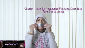 Aya Scarlett - Part 1 - Custom Video - Aya Self-Gagging with Duct Tape