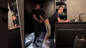Two neighbors had a fuck while girlfriends were at work British lads in socks and jeans