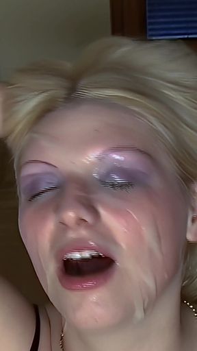 Face Fucked and Golden Showered by 4 Cocks