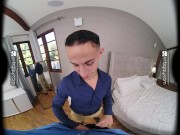 VRB Gay Tattooed Latino Twink Des Irez Fucks Bareback and Moans in VR Porn