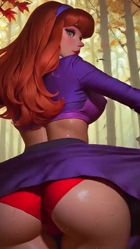 Daphne Blake From Scooby-doo Bouncing Sexy Ass Red Panties