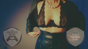 Lady C teases in nylons and leather