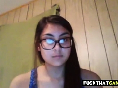 Shy half asian teen nerd girl loves my big cock