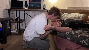 blowjob deepthroat and anal fucking for a cute twink, cum in anal