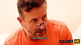Clueless guy has no idea the girl is getting off with his dad