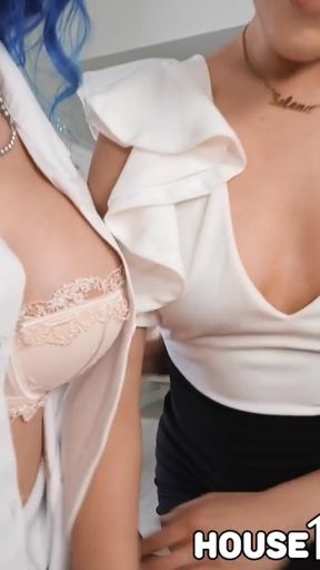 HouseHumpers Sneaky Tour Blowjob Explodes Into Realtor Riding Couple In Dripping 3Some   Clip 2