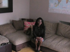 FakeAgentUK Stunning Ebony amateur deep throats big cock