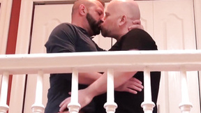 Tatted bear Cooper Hill banging bald hunk after sensual BJ