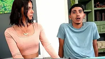 Stepmom Venus Helps Stressed Stepson With A Hard Milking