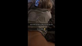 Cheating Bi babe gets Snapchat sex session while chatting with lesbian girlfriend