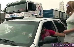 Hot tranny gets pinked up