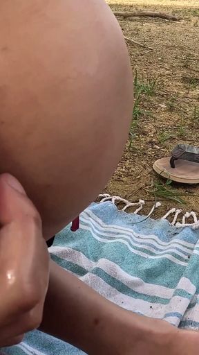 AlmaSol Vlogger at French Nudist Beach Sees a Guy Jerking Off and Sucks His Cock Until He Cums   Clip 1