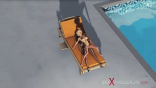 A horny blonde dreams to have sex with a black 3d dickgirl expensive villa
